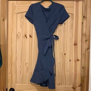 Chambray wrap dress